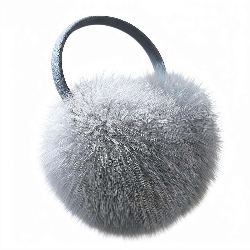 Women Winter Ear Muffs, Vintage Faux Fur Earmuffs, Fluffy Faux Fur EarMuffs Ear Warmers for Women Girls (Gray) - Image 1